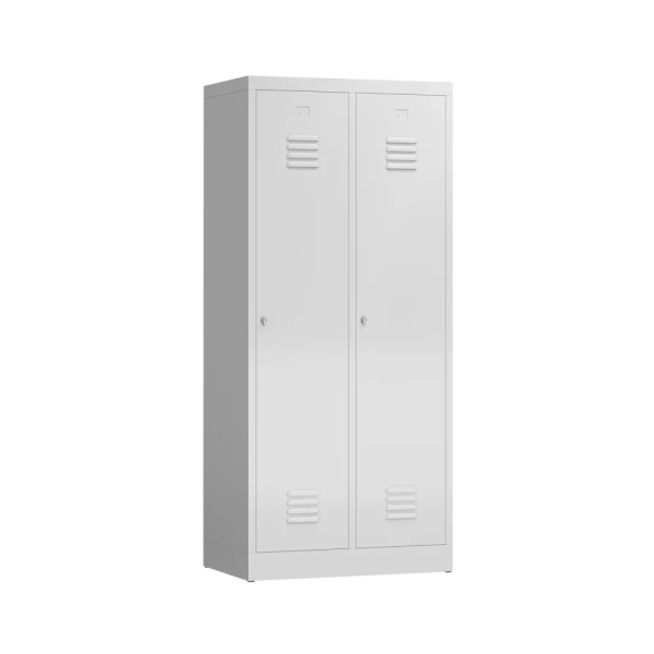 Garderobenschrank Metallspind ClassiX Premium 80 in RAL 7035 Lichtgrau 2 Abteile